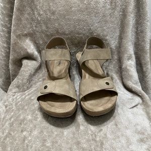 Pierre Dumas Suede Wedge Sandals- Size 11